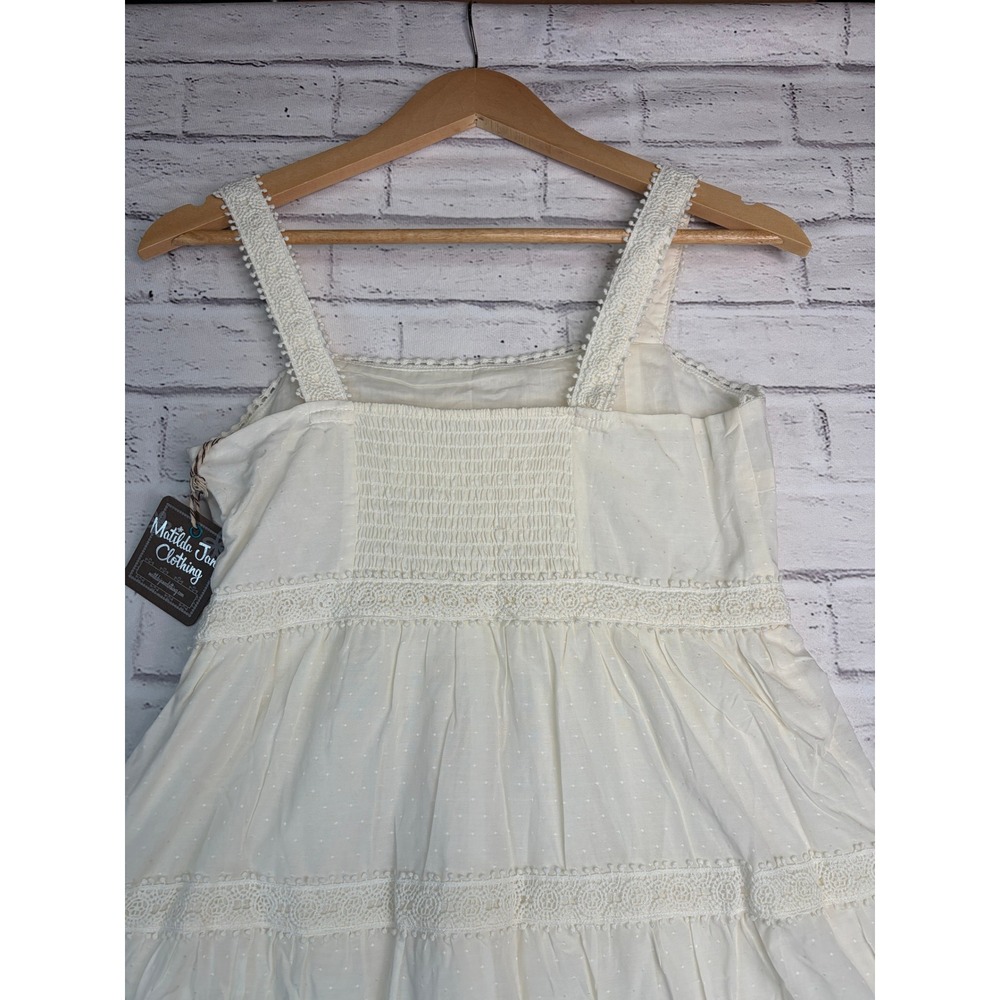 Matilda Jane Cream Swiss Dot Lace Tiered Midi Dress Womens 6 NWT Cottagecore - Picture 12 of 14